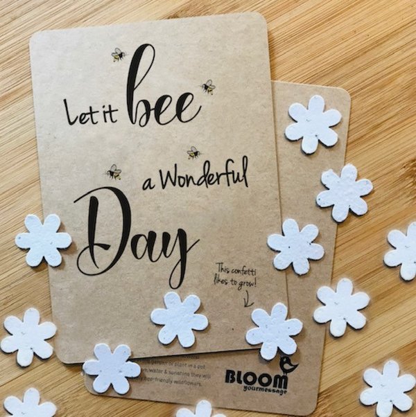 Groeiende Confetti - Kaart: Let it Bee